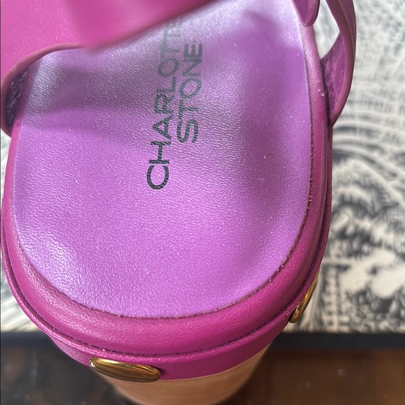 Women's Purple Sandals with Gold Accents - Picture 3 of 7